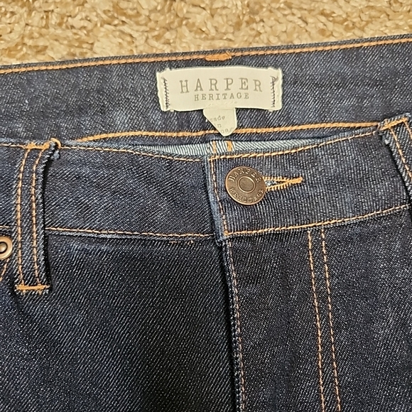 Harper Heritage Womens Jeans Size 28 High Rise Skinny Dark Blue Straight - Picture 2 of 11